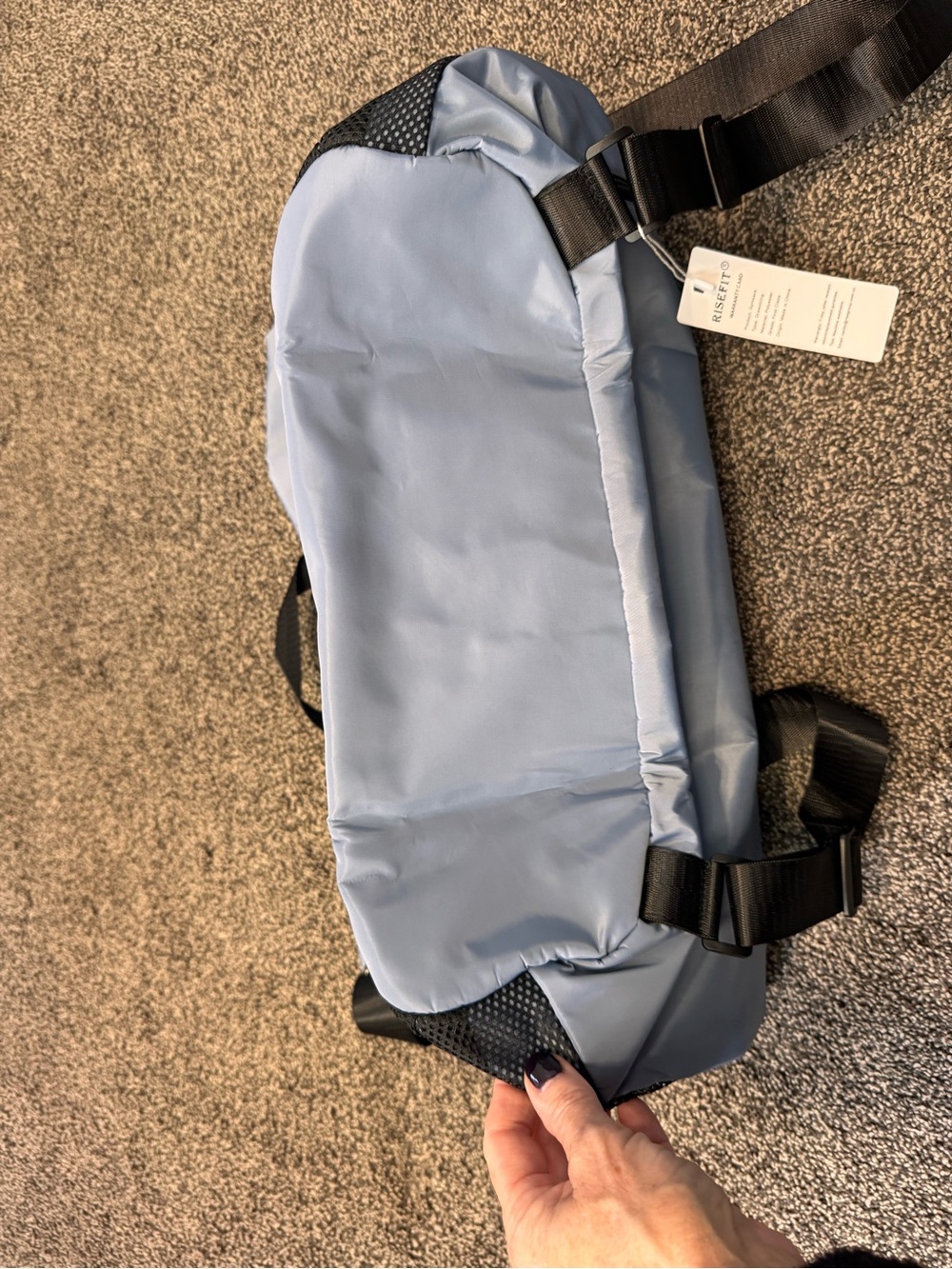 Riselift Large Gym Workout Backpack Tote Travel Bag Blue/Gray NWTS - Picture 11 of 14